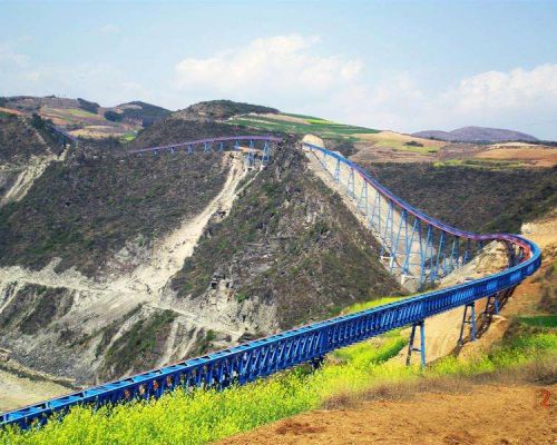 Transportador de correa de giro plano de larga distancia